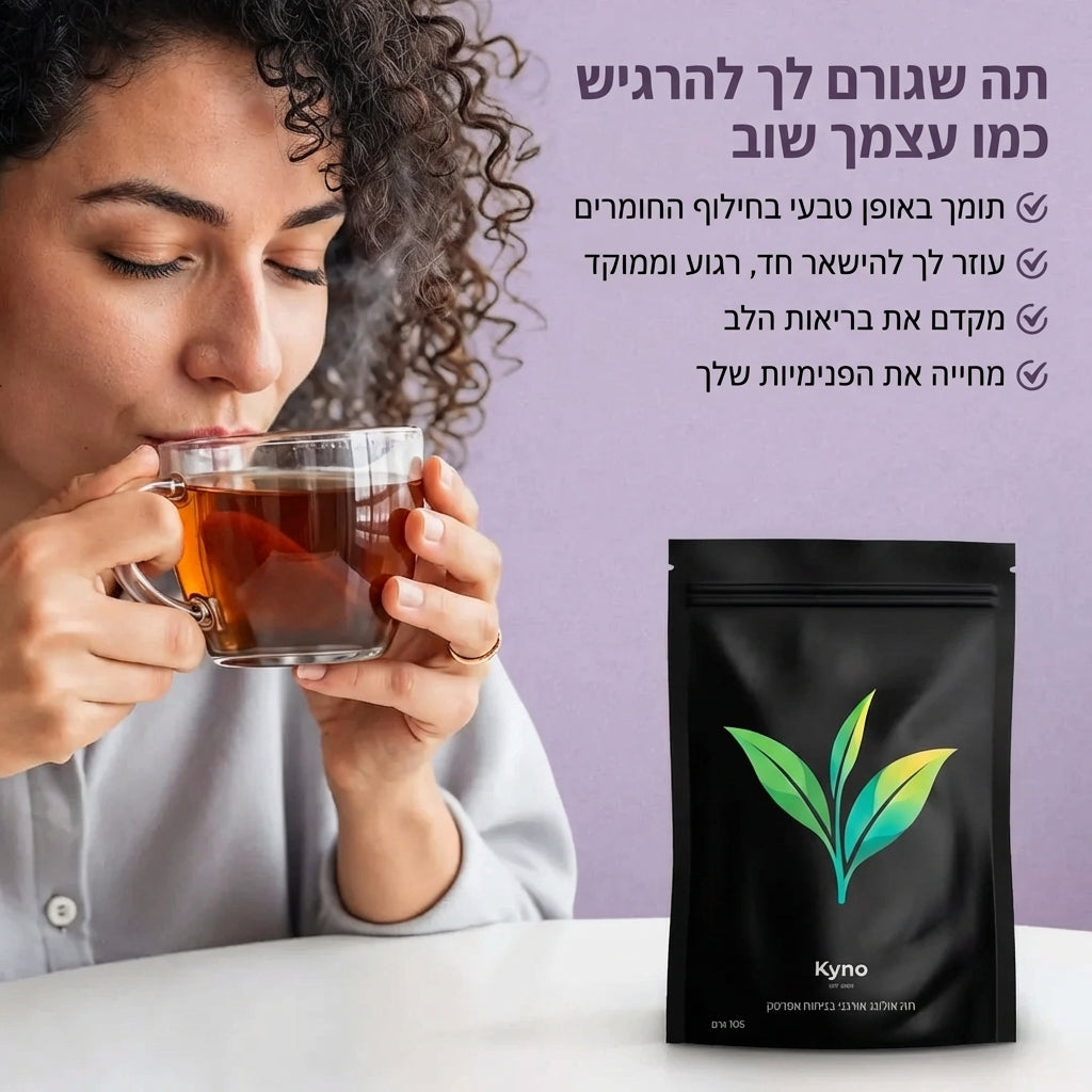 Kyno Tea – עשיר באופן טבעי בנוגדי חמצון, מסייע לשיקום הבריאות מבפנים ומבחוץ